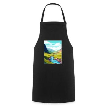 Hohe Tasse Nick Cumbria Vintage Reiseposter WPA - Kochschürze - Schwarz - Vorne - AI Model Male 185 dark (185cm)