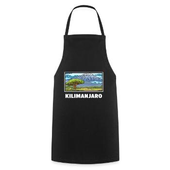 Wagemutiger Kilimanjaro Gipfelsturm - Kochschürze - Schwarz - Vorne - AI Model Male 185 dark (185cm)