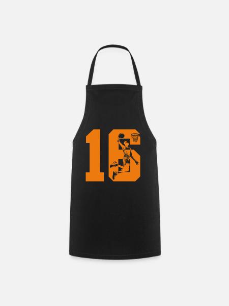 NUMMER 16 BASKETBALL 16. GEBURTSTAG - Kochschürze - Schwarz