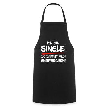 Ich bin Single - Kochschürze - Schwarz - Vorne - AI Model Male 185 dark (185cm)