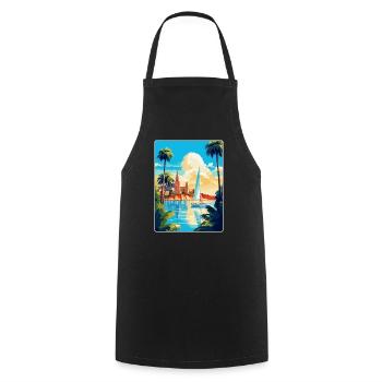 Palma De Mallorca Spanien Vintage Reiseplakat WPA - Kochschürze - Schwarz - Vorne - AI Model Male 185 dark (185cm)