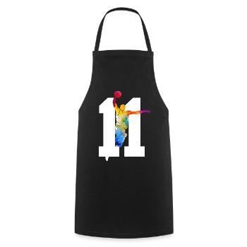 NUMMER 11 BASKETBALL 11. GEBURTSTAG - Kochschürze - Schwarz - Vorne - AI Model Male 185 dark (185cm)