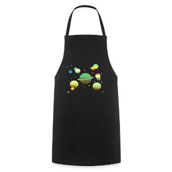 Weltraum Galaxie Planeten Sterne - Kochschürze - Schwarz - Vorne - AI Model Male 185 dark (185cm)