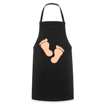 Fuß Füße Fußpflege Podologie - Kochschürze - Schwarz - Vorne - AI Model Male 185 dark (185cm)