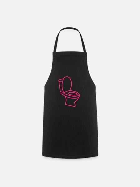 Klo WC Toilette Rosa - Kochschürze - Schwarz
