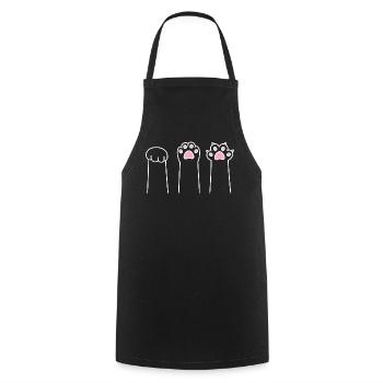 Cat Paw Game Cat Paws Stone Paper Scissors - Tablier de cuisine - noir - Devant - AI Model Male 185 dark (185cm)