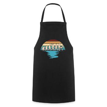 Grill Evolutions Shirt - Neandertaler bis Grillmei - Kochschürze - Schwarz - Vorne - AI Model Male 185 dark (185cm)