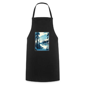 Lappland Finnland Insel Vintage Reiseposter WPA - Kochschürze - Schwarz - Vorne - AI Model Male 185 dark (185cm)