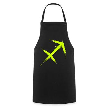 Schütze Sternzeichen Sagittarius Symbol Gelb Neu - Kochschürze - Schwarz - Vorne - AI Model Male 185 dark (185cm)