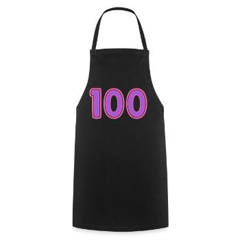 100. 100 JAHRE. 100-JÄHRIGES JUBILÄUM - Kochschürze - Schwarz - Vorne - AI Model Male 185 dark (185cm)
