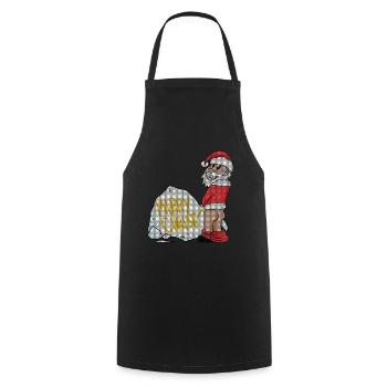 Noël laid drôle - Tablier de cuisine - noir - Devant - AI Model Male 185 dark (185cm)