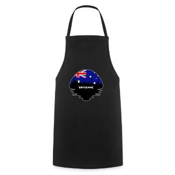 Brisbane Australien Flagge Skyline Silhouette Reisen - Kochschürze - Schwarz - Vorne - AI Model Male 185 dark (185cm)