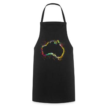Australien Kontinent - Kochschürze - Schwarz - Vorne - AI Model Male 185 dark (185cm)