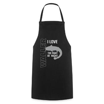 Waller fischen Nachtangeln Angler und Anglerin - Kochschürze - Schwarz - Vorne - AI Model Male 185 dark (185cm)