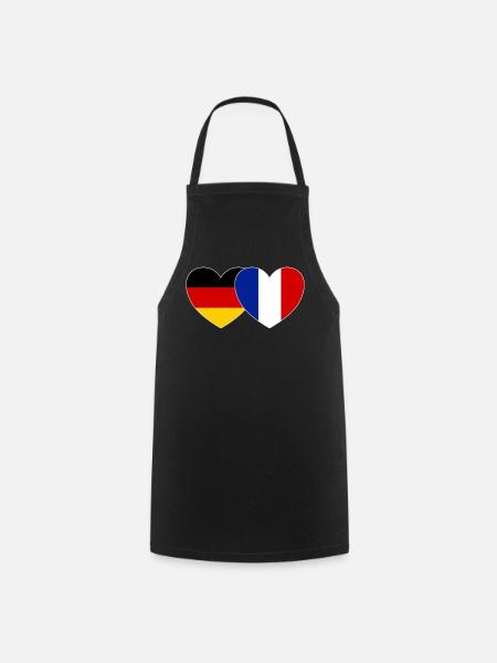Deutschland Frankreich Flagge Herz - Kochschürze - Schwarz