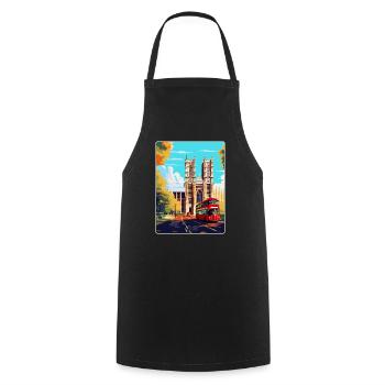 Westminster Abbey London England Uk Travel Poster - Cooking Apron - black - Front - AI Model Male 185 dark (185cm)