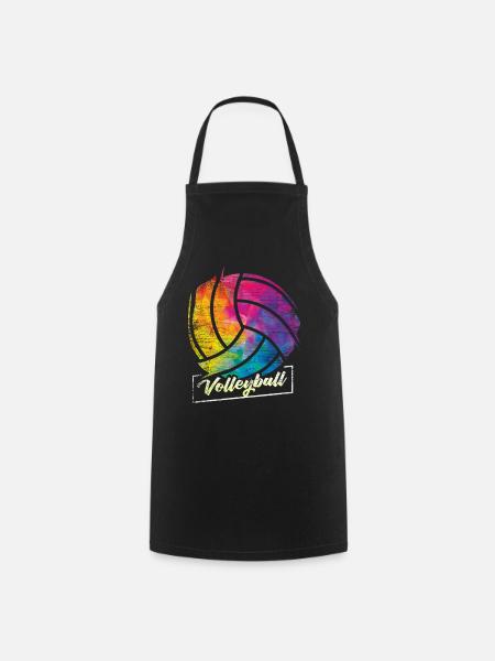 Sandiger Beachvolleyball Spieler - Kochschürze - Schwarz