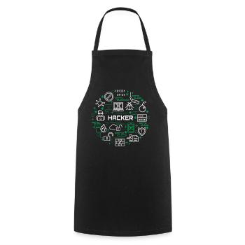 Hacker - Kochschürze - Schwarz - Vorne - AI Model Male 185 dark (185cm)