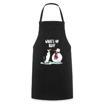 Frostiger Pinguin Polarexpedition - Kochschürze - Schwarz - Vorne - AI Model Male 185 dark (185cm)