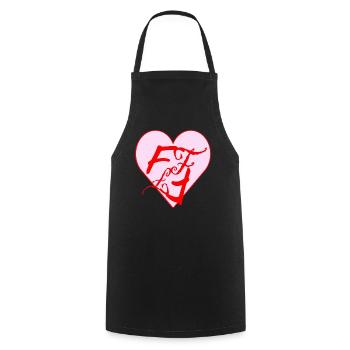 FF Flim Flam Love Heart Flamingo 💖 💘 - Kochschürze - Schwarz - Vorne - AI Model Male 185 dark (185cm)