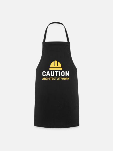 architect at work - Cooking Apron - black