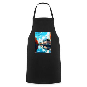 Karlstad Schweden Vintage Reiseplakat Souvenir WPA - Kochschürze - Schwarz - Vorne - AI Model Male 185 dark (185cm)