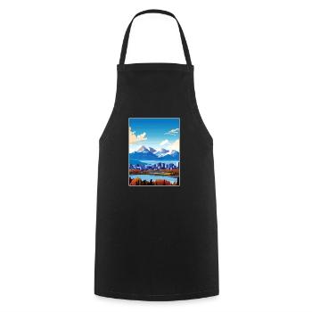 Anchorage Alaska Vintage Reiseposter Souvenir - Kochschürze - Schwarz - Vorne - AI Model Male 185 dark (185cm)