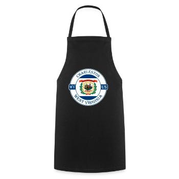 Charleston West Virginia Flagge USA Souvenir Logo - Kochschürze - Schwarz - Vorne - AI Model Male 185 dark (185cm)
