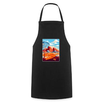 Uluṟu Kata Tjuṯa Nationalpark Reiseplakat - Kochschürze - Schwarz - Vorne - AI Model Male 185 dark (185cm)