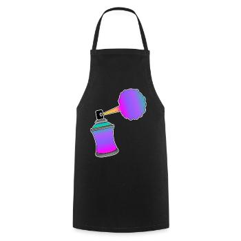 Spraydose Graffiti - Kochschürze - Schwarz - Vorne - AI Model Male 185 dark (185cm)