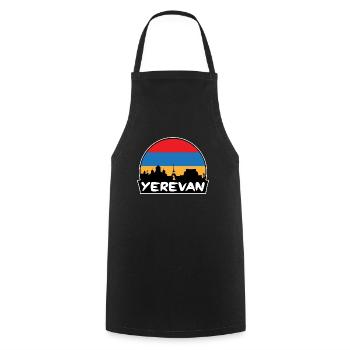 Eriwan Armenien Flagge Skyline Silhouette Reisen - Kochschürze - Schwarz - Vorne - AI Model Male 185 dark (185cm)