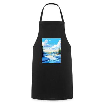 Rovaniemi Finlande Affiche de voyage vintage souvenir - Tablier de cuisine - noir - Devant - AI Model Male 185 dark (185cm)