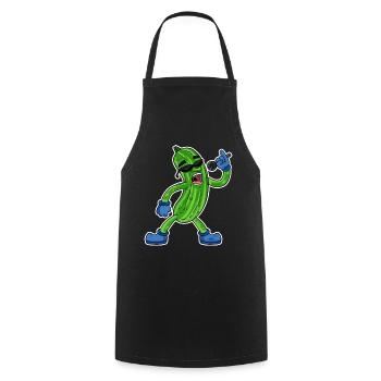 Gurke singt lustige Illustration Gemüse Geschenk - Kochschürze - Schwarz - Vorne - AI Model Male 185 dark (185cm)