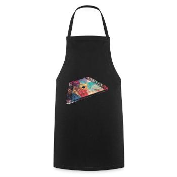 Schwungvolles Hackbrett Volksmusik - Kochschürze - Schwarz - Vorne - AI Model Male 185 dark (185cm)