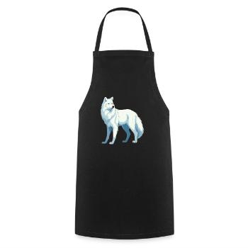 Arktischer Wolf Bunte Aquarell-Karikatur Kawaii Ani - Kochschürze - Schwarz - Vorne - AI Model Male 185 dark (185cm)