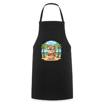 Biber Lustige Cartoon Sommer Strand Sonnenbrille - Kochschürze - Schwarz - Vorne - AI Model Male 185 dark (185cm)