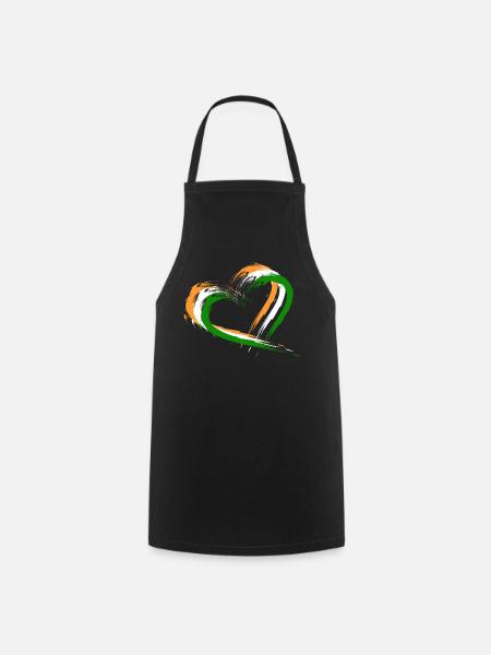 Herz Bürste Flagge Indien Design Neu Vektor Fahne - Kochschürze - Schwarz