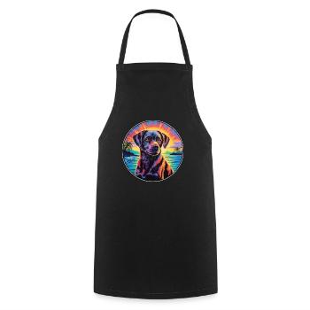 Berger de Beauce Hunderasse bunte Karikatur Wasserc - Kochschürze - Schwarz - Vorne - AI Model Male 185 dark (185cm)