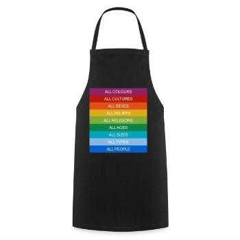 Tolerance Equality Inclusion Tolerance Pride Queer - Cooking Apron - black - Front - AI Model Male 185 dark (185cm)