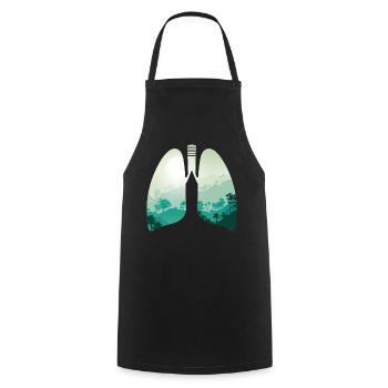 Green nature forest landscape lungs - Cooking Apron - black - Front - AI Model Male 185 dark (185cm)
