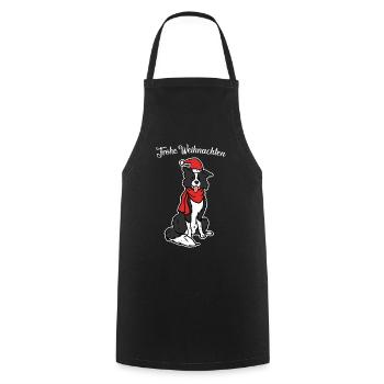 Flitzender Border Collie Weihnachtsmann - Kochschürze - Schwarz - Vorne - AI Model Male 185 dark (185cm)