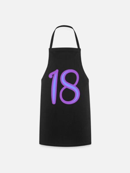 18. 18 ANS. 18e ANNIVERSAIRE. ANNIVERSAIRE 18 ANS. - Tablier de cuisine - noir