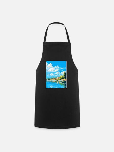 Savonlinna Finlande Affiche de voyage vintage souvenir - Tablier de cuisine - noir