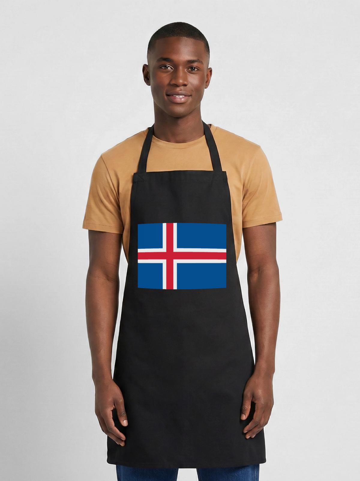Island - Kochschürze - Schwarz - Vorne - AI Model Male 185 dark (185cm)