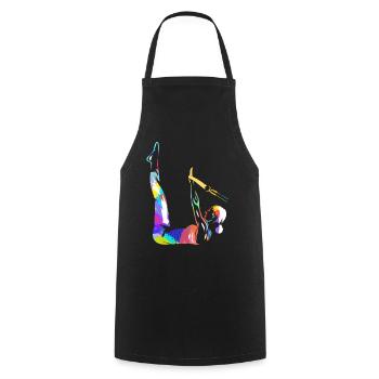Geschmeidige Pilates Rumpfkraft - Kochschürze - Schwarz - Vorne - AI Model Male 185 dark (185cm)
