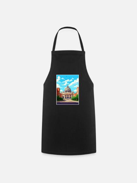 Vatikan Italien Dekoration Vintage Reiseposter WPA - Kochschürze - Schwarz
