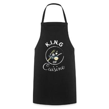 KING OF CUISINE - Cooking Apron - black - Front - AI Model Male 185 dark (185cm)