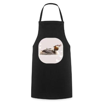 Haubentaucher great crested grebe - Kochschürze - Schwarz - Vorne - AI Model Male 185 dark (185cm)