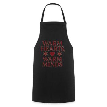 Warme Herzen Warme Gedanken Spruch - Kochschürze - Schwarz - Vorne - AI Model Male 185 dark (185cm)