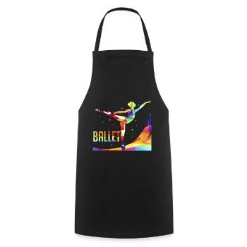 Graziöse Ballett Primaballerina - Kochschürze - Schwarz - Vorne - AI Model Male 185 dark (185cm)